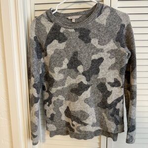 Athleta women's wool camo grey crew neck sweater XS